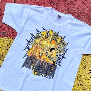 Vintage 1998 Metallica Reload Rare Concert Band Tour Metal Skull 90s Graphic Shirt Size XL