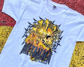 Vintage 1998 Metallica Reload Rare Concert Band Tour Metal Skull 90s Graphic Shirt Size XL