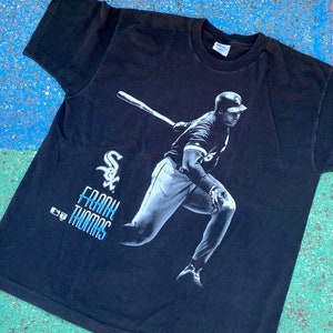 Vintage 1995 Frank Thomas Chicago White Sox the Big Hurt 90s MLB Baseball Pro Player Graphic Shirt USA Size XL