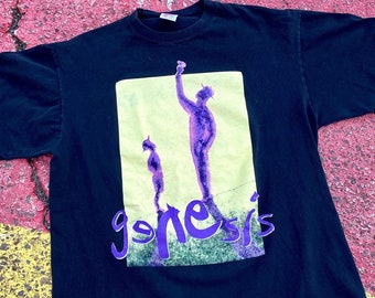 Vintage 90s Genesis We Can't Dance World Tour 1992 UK Flag T-shirt