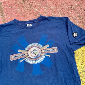 ヤンキース 1998年ワールドチャンピオン Tシャツ ニューヨークヤンキース1998ワールドシリーズ優勝記念T - メルカリ