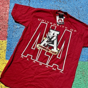 Vintage 90s University of Alabama Crimson Tide NCAA Sportswear Big Al Graphic Shirt USA Size XL