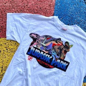 Vintage 1993 Jurassic Park Dinosaurs 90s Movie Promo Rare Graphic shirt USA size S/M