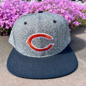Vintage 90s Chicago Bears NFL Football New Era Salt & Pepper Snapback Hat USA One Size