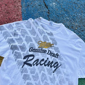 Vintage des années 90 Miller Genuine Draft Racing NASCAR bière alcool Promo chemise graphique USA taille 2XL