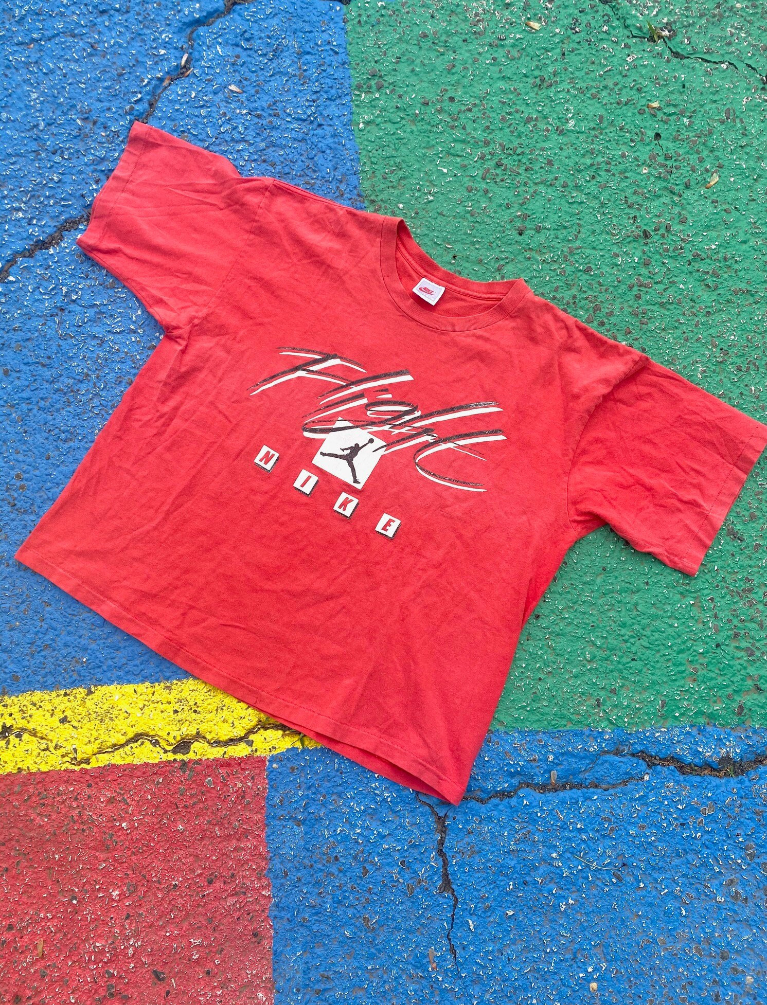 ヴィンテージAIR JORDAN Tシャツ 赤　 made in USA Vintage Nike Air Jordan T Shirt 90's Michael Jordan Made In