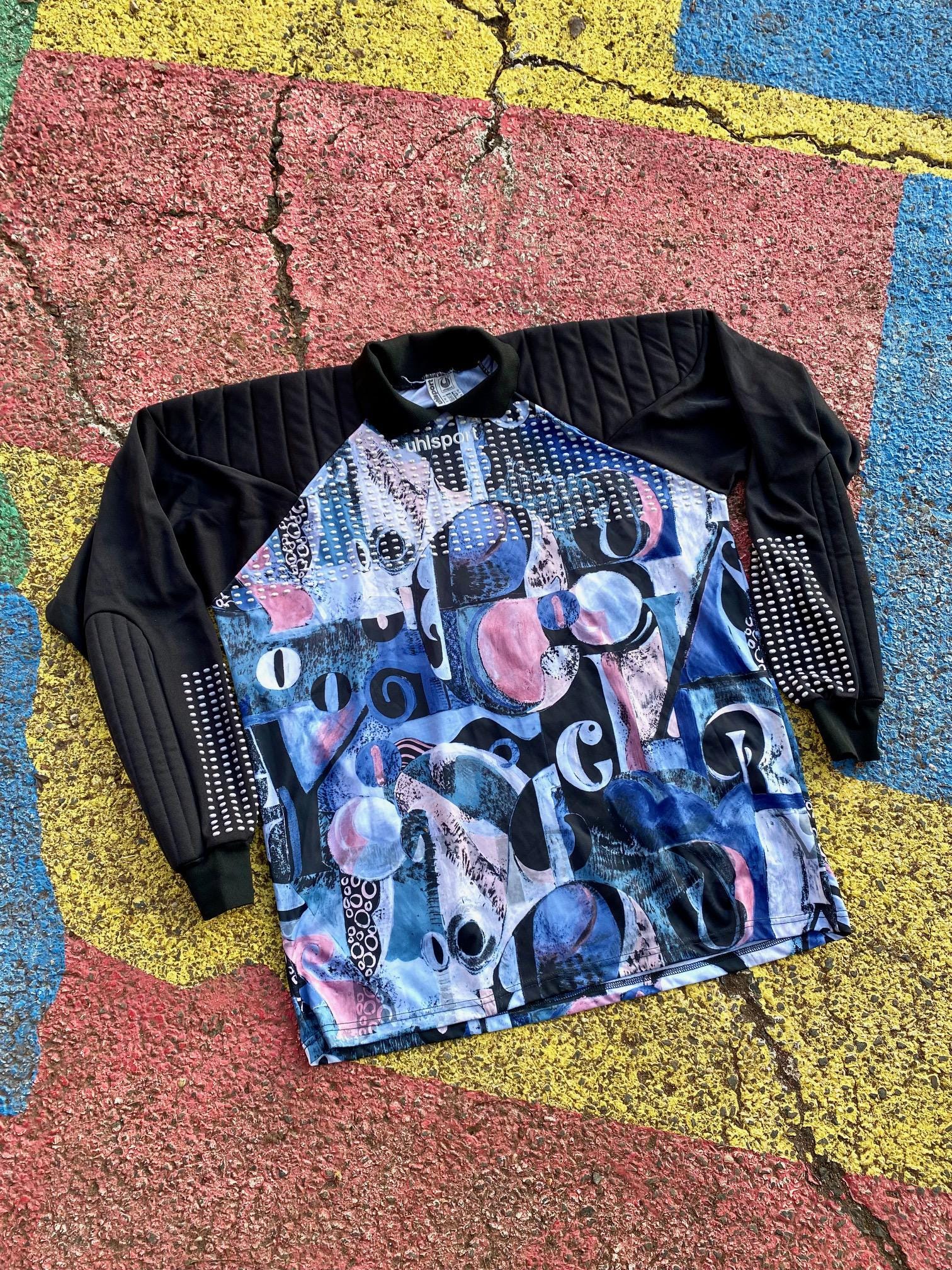 Vintage 90s Uhlsport Soccer Football Goalkeeper Goalie Abstract