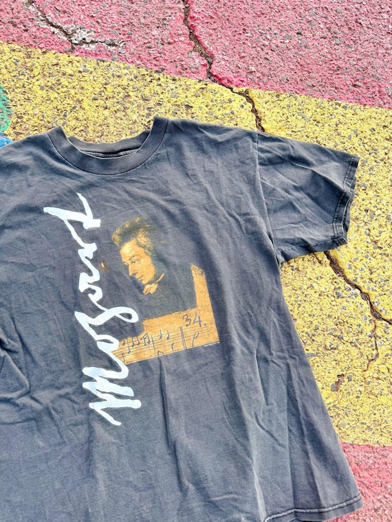Vintage 1993 Mozart Music Composer Time After Time Graphic Shirt USA Size Medium