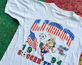 Vintage 1994 World Cup USA Soccer T-shirt Single Stitch Salem