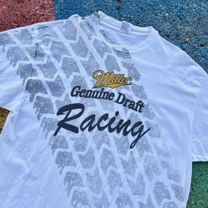 90年代ヴィンテージミラー純正ドラフトレーシングNASCARビールアルコールプロモーショングラフィックシャツUSAサイズ2XL