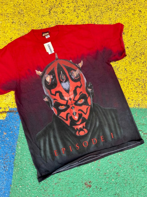 Vintage NWT Rare Star Wars Episode 1 Darth Maul Tie Dye Graphic