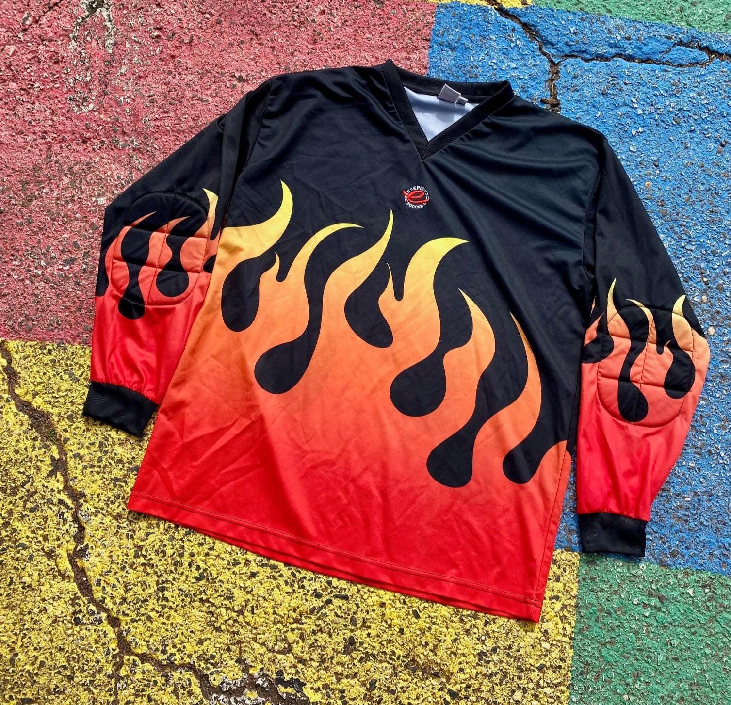 【oan】Fuego Flame Long Sleeve T-shirt Vintage Flame Shirt Men's Large Black Long Sleeve Motorcycle