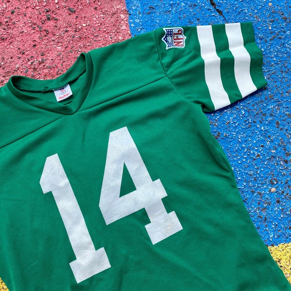 Vintage 80s New York Jets NFL Football Richard Todd #14 Rawlings Green Jersey USA Size S/M