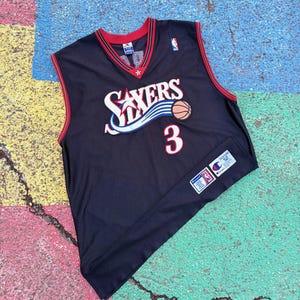 Original 90s Allen Iverson 76ers Champion Jersey Adult SMALL