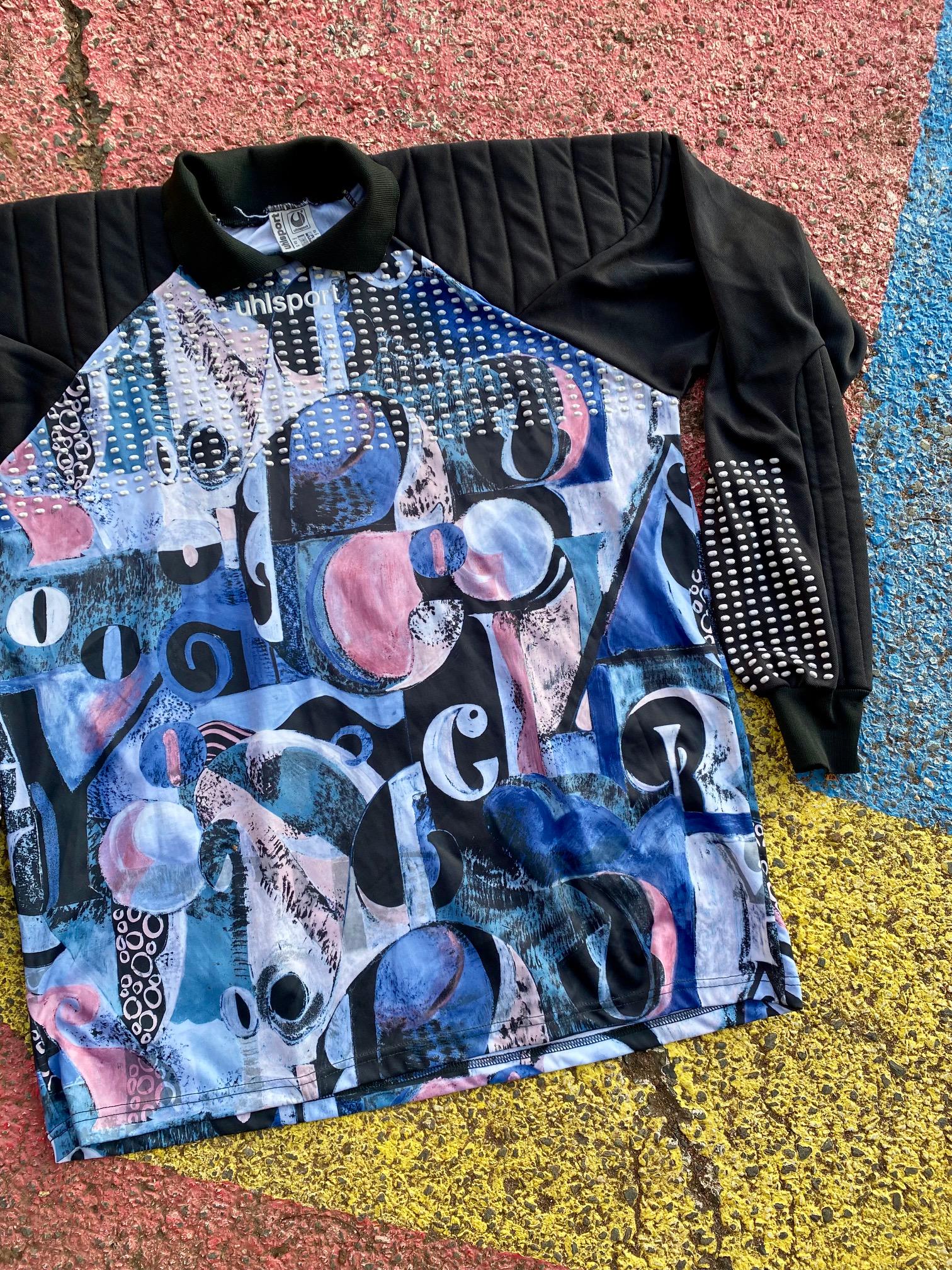 Vintage 90s Uhlsport Soccer Football Goalkeeper Goalie Abstract