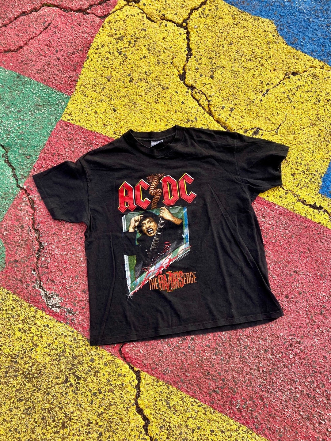 Vintage 1990 ACDC the Razor's Edge AC/DC Concert Band Tour Brockum ...