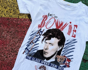Vtg 80s David Bowie the Glass Spider Tour Single Stitch Band T