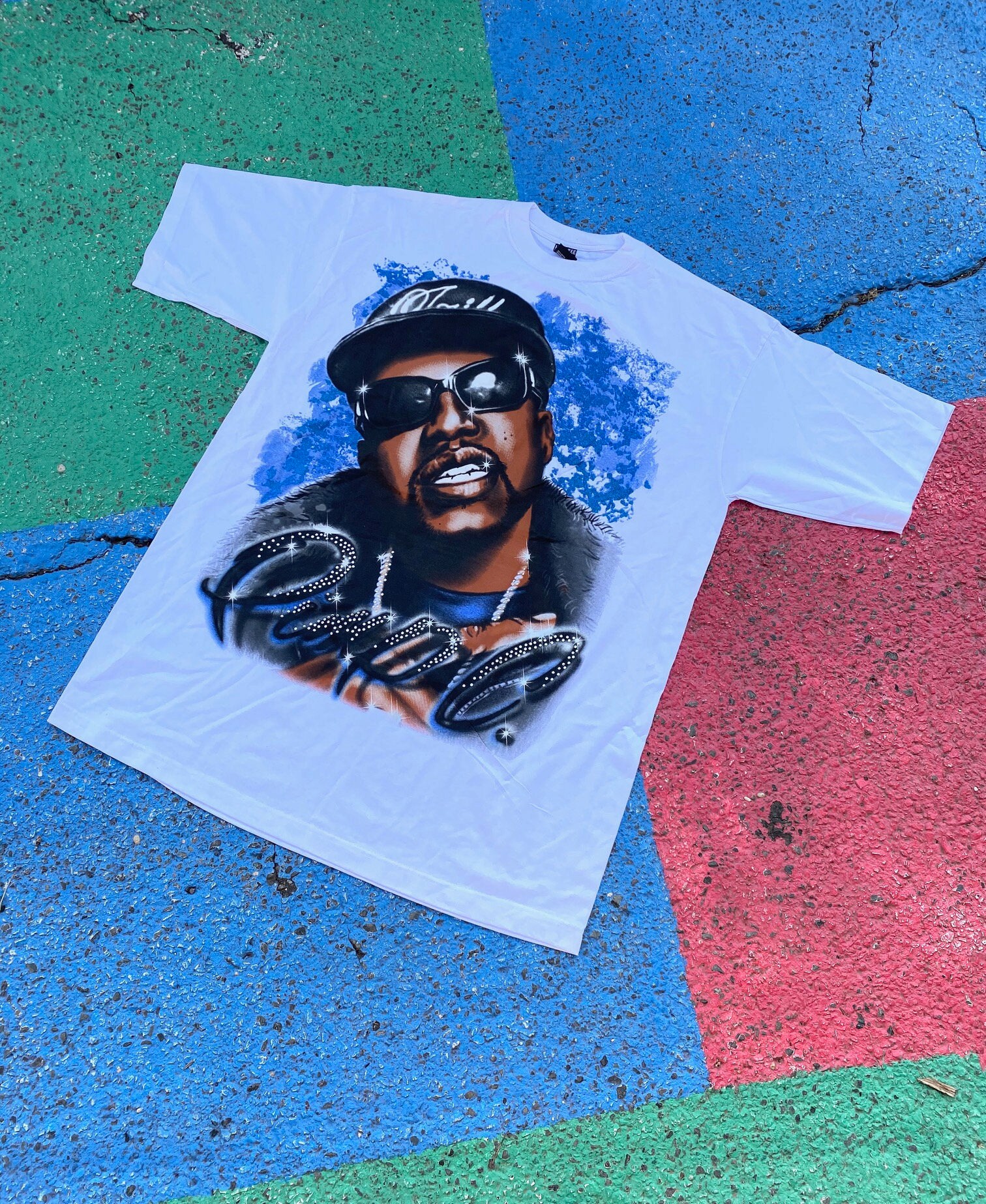 Vintage Early 2000s Pimp C Houston Texas UGK Rap Tee Hip Hop Blue