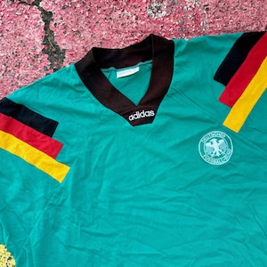Vintage 1992/93 Germany International Soccer Football Adidas Training Kit Warm Up Top Embroidered Logo Shirt Size XL/2XL