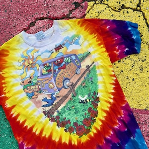 Vintage 1994 Grateful Dead Summer Tour GDM Liquid Blue David Opie Art Tie Dye Graphic Shirt USA Size XL