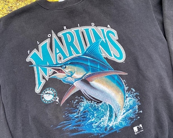 Vintage 1992 Florida Marlins MLB Baseball Salem 90s Mascot Graphic Crewneck Sweatshirt USA Size L/XL