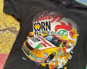 Vintage 1996 Terry Labonte Kellogg's Corn Flakes Racing NASCAR grafisch shirt VS maat Large