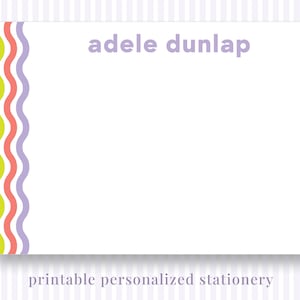 Printable Personalized Stationery - Girl Squiggles