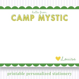 Papelería Camp Mystic Personalizada Imprimible