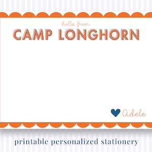 Papelería Imprimible Personalizada Camp Longhorn - Niña