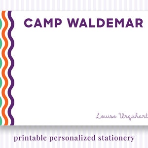 Druckbare personalisierte Camp Waldemar Briefpapier - Kringel