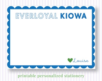 Printable Personalized Camp Mystic Everloyal Kiowa Stationery