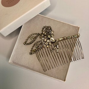 Vintage Antique Diamanté Rhinestone Crystal Haircomb Wedding Comb Hair Bridesmaid Brides Hair Comb