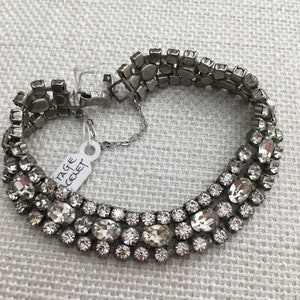Vintage Diamante Crystal Rhinestone Art Deco Bracelet