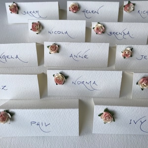 Calligraphie manuscrite personnalisée Fleurs Cartes de place Cartes de visite - Fête de mariage Baby Shower