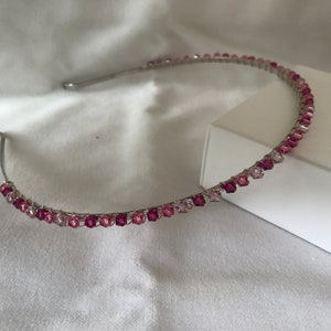 Swarovski Crystal Pink Hair Band Alice Band - Bridesmaid Hairband Wedding Hair Accessory