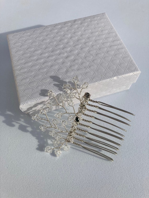 Swarovski Crystal Silver Hair Comb Wedding Hair Accessory  display picture 1