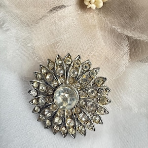 Vintage Diamanté Crystal Rhinestone Sparkly Brooch - Wedding Brooch, Dress Brooch