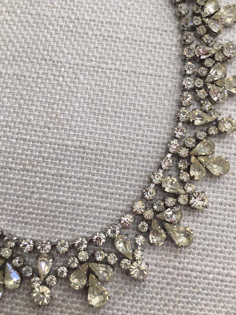 Vintage Diamanté Crystal Rhinestone Necklace Choker Neck Chain Etsy