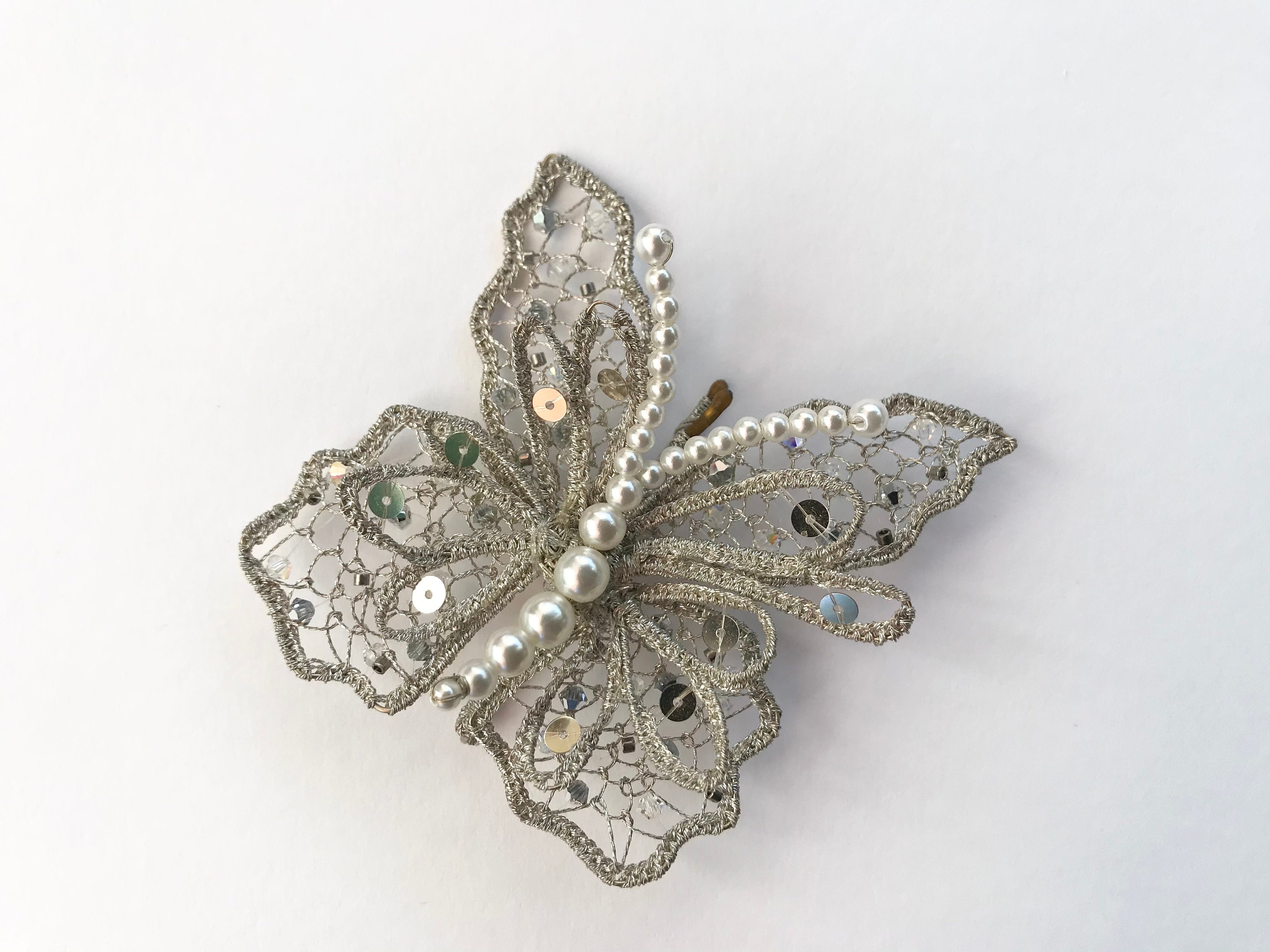 Lot De 6 épingles à Cheveux Pailletées Argent, Papillons Ailes Mobiles, Mariage