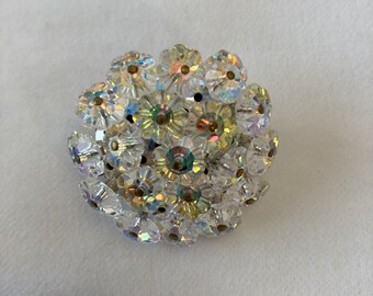 Broche Vintage Pince Dorée Avec Pierres Multicolores - Ancienne, état Comme Neuf