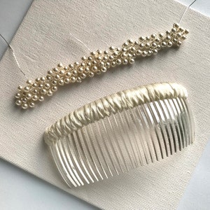 Pearl Wedding Veil Comb Cover - Wedding Veil Cover Pearl Brides Pearl Comb Wedding Comb