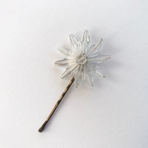 Swarovski Crystal Flower Hair Pin Clip Slide - Wedding - Bride - Prom - Party