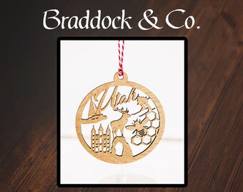 Handmade State Pottery Ornament Utah