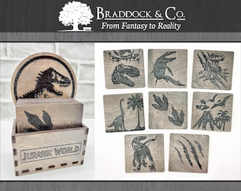 JURASSIC PARK Wooden Coasters: Nerd Gift