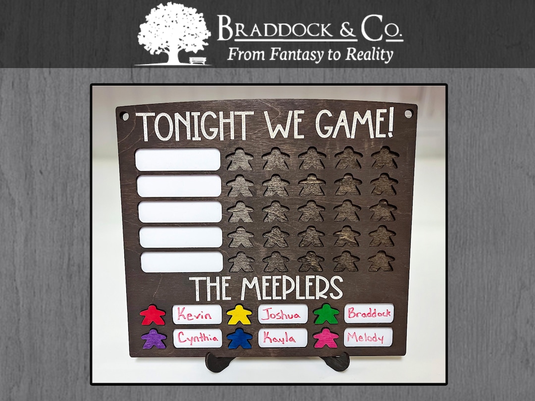 5x5 Game Tracker / Board Game Tracker / Game Challenge Board / Board