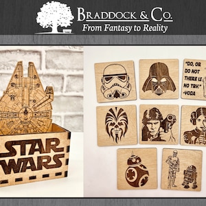 Star Wars Coasters / Star Wars Gifts / Star Wars Decor / Personalized Coasters / Customized Coasters / Wooden Coasters / Nerd Gift / Nerds