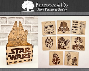 STAR WARS Wooden Coasters: Nerd Gift