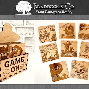 Board Game Coasters / Board Game Decor / Game Night Decor / Board Game / Board Game Gifts / Nerd Gift / Personalized Coasters /Wood Coasters
