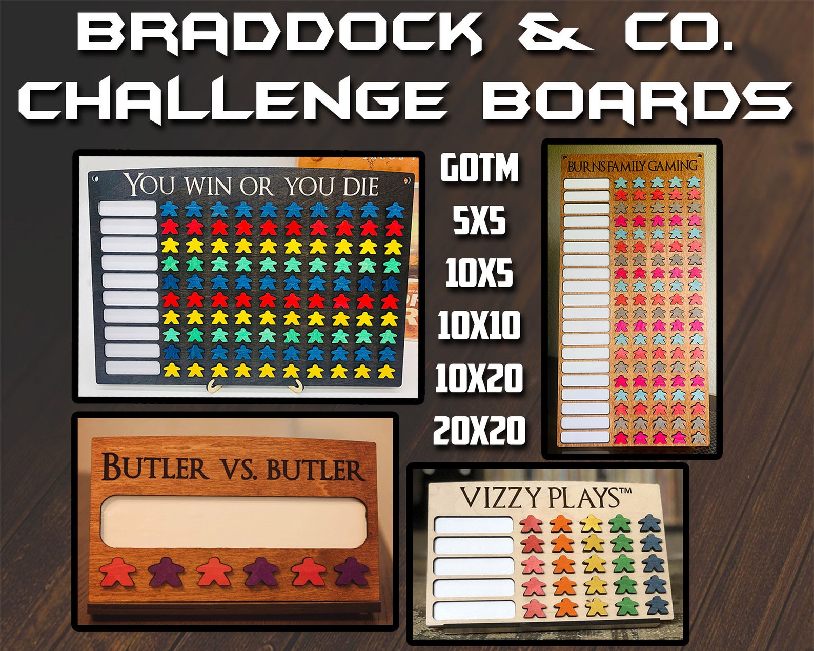 5x5 Game Tracker / Board Game Tracker / Game Challenge Board / Etsy