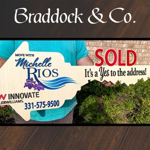 Custom Realtor Key / Custom Logo Realtor Sign / Key Shape Sold Sign / Real Estate Sign / Realtor Sold Sign / Custom Realtor Sign/ Realtors